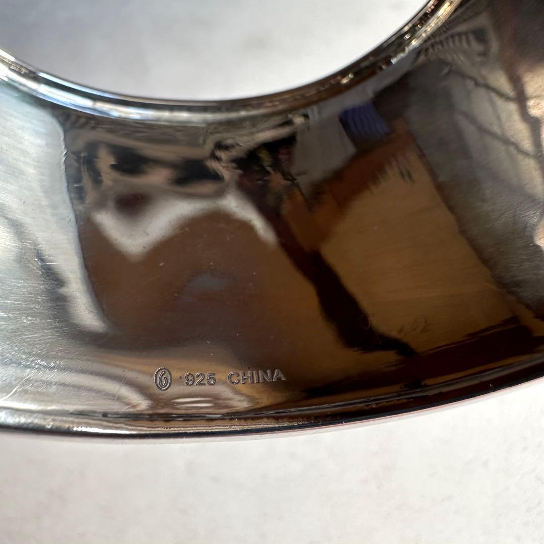 美品！Silver Wide Cuff Bangleブレスレット