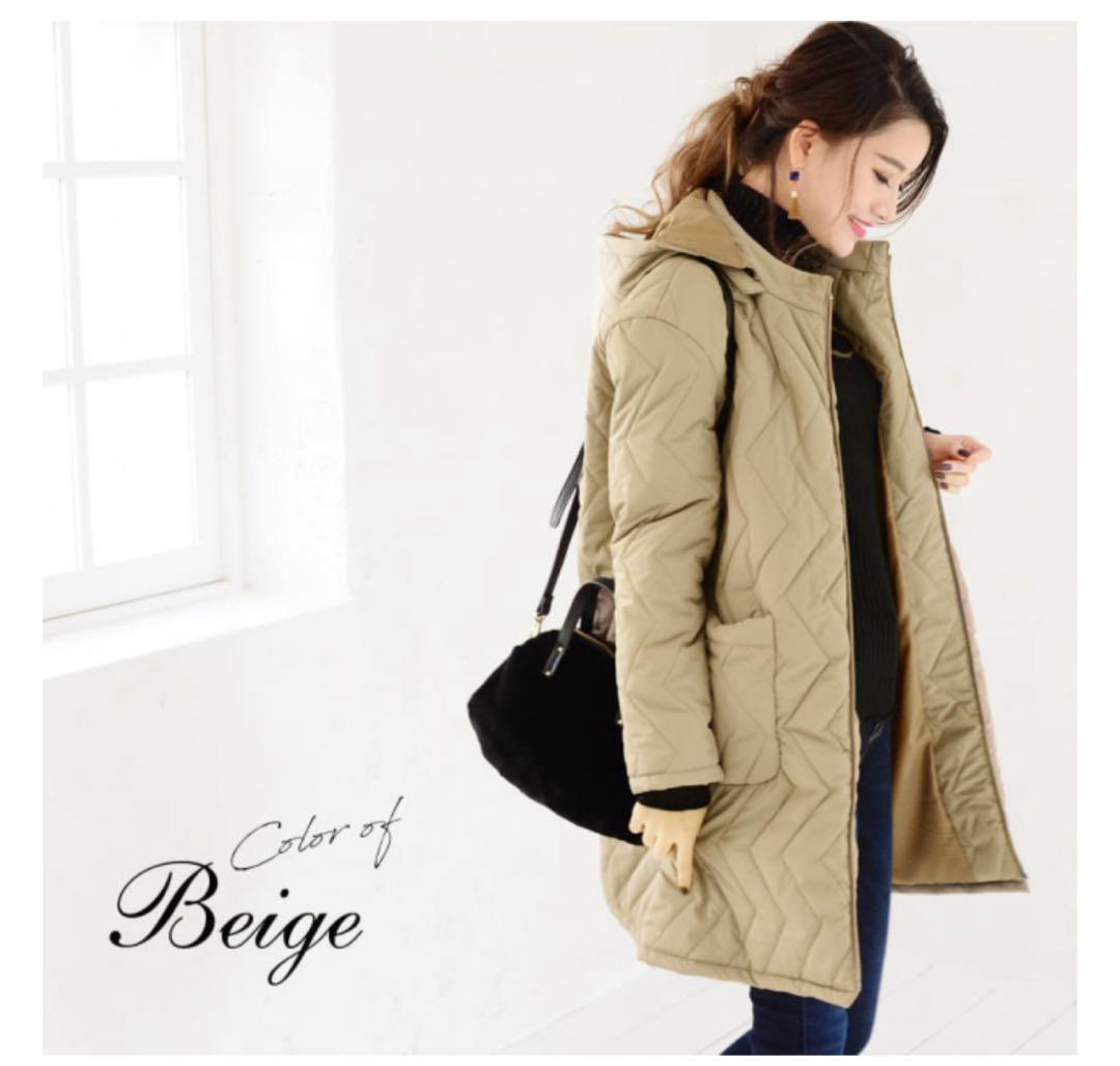 最終値下げ！【極美品】ミルクティー 中綿ロング ママコート4way ベージュ