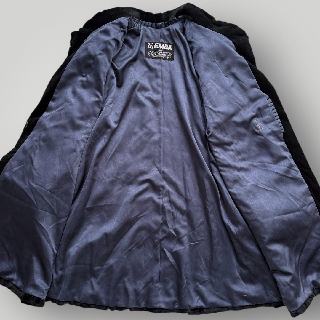 本毛皮☆EMBA シェアードミンク ファーコート ロールアップ 裾周り175㎝