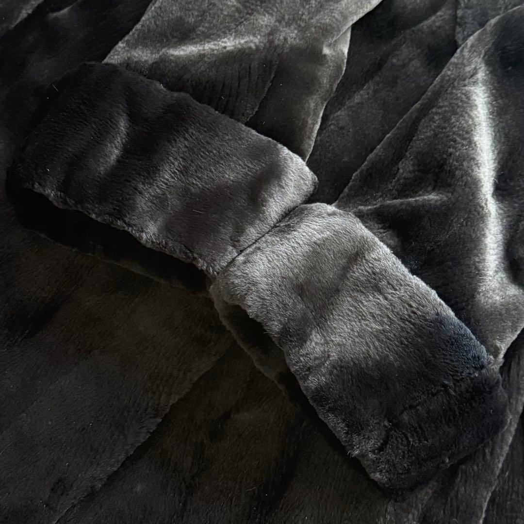 本毛皮☆EMBA シェアードミンク ファーコート ロールアップ 裾周り175㎝