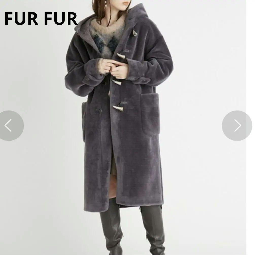 美品　FURFUR ファーファー　ボアダッフルコート グレー　ロング