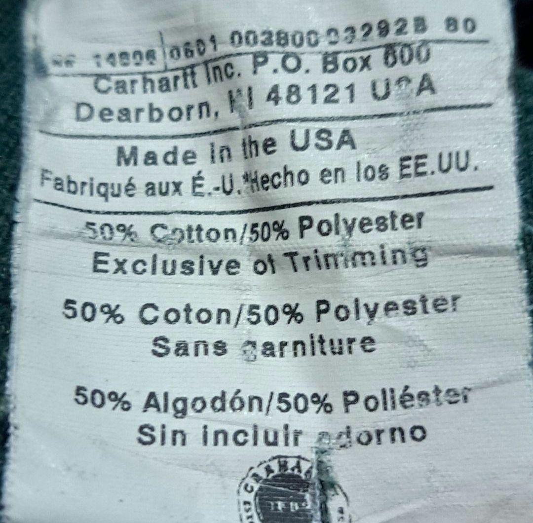 【90s USA製 カーハート】肉厚 2XL 刺繍ロゴ 旧ロゴ スウェット 緑