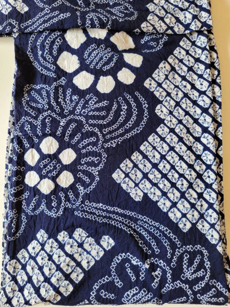 くるみ　浴衣　有松鳴海絞り　美品