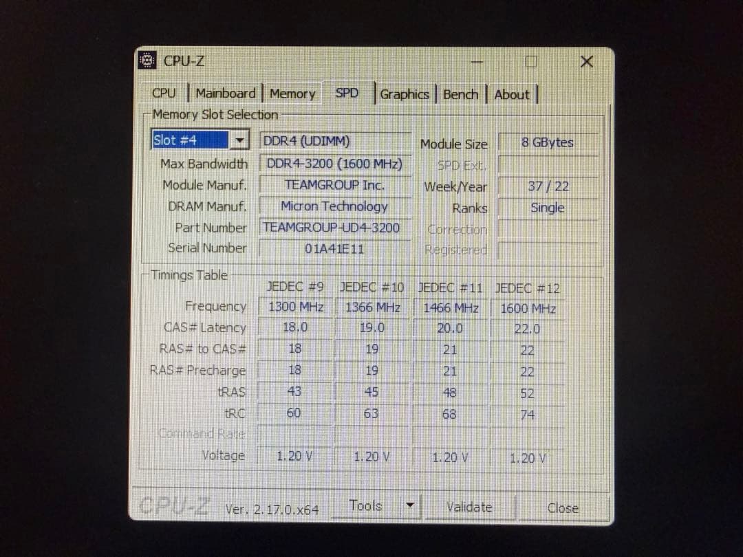 TEAMGROUP Elite DDR4 8GB×2枚 3200MHz メモリー