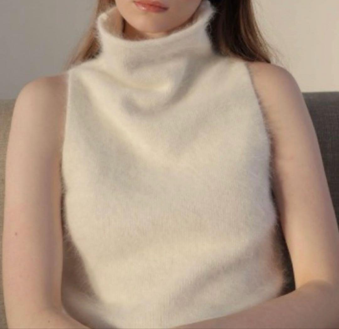 トップス Celon angora turtle sleeve-less knit