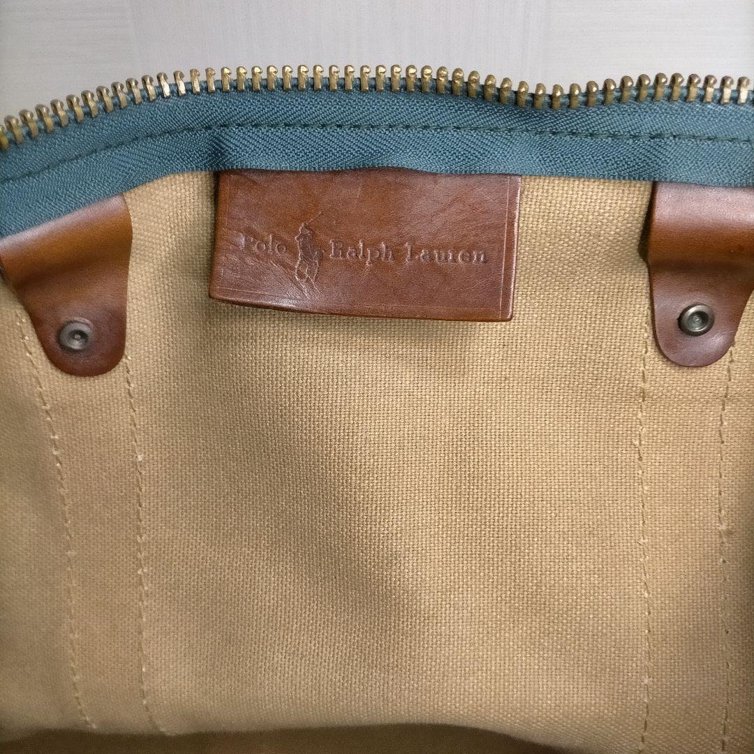 けん希少ポロラルフローレン ボストンバッグ　2way PVC レザー大容量