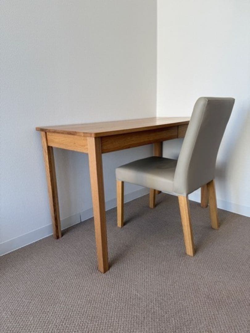 【美品】無印良品オーク材デスク 引き出し2つ付き