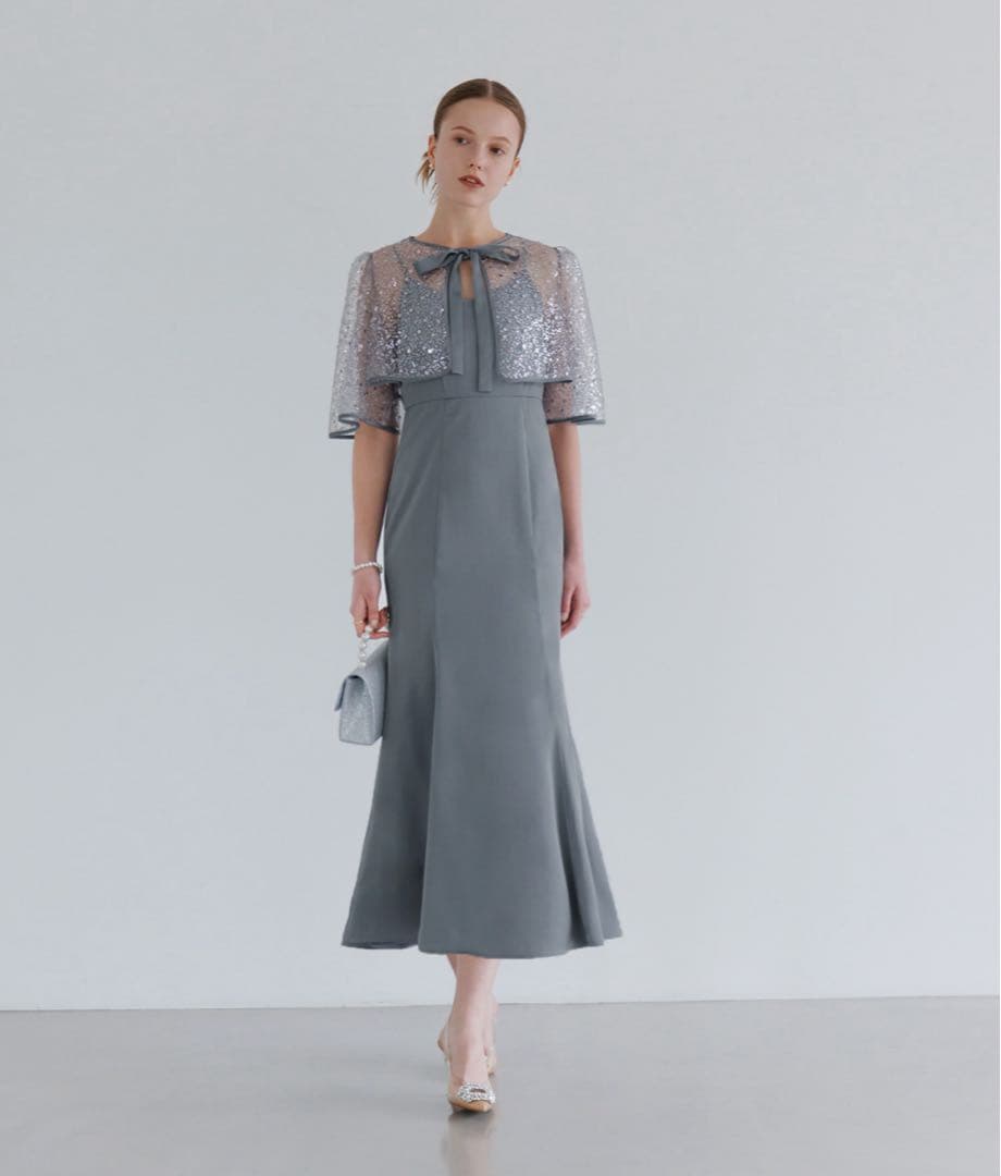 【新品未使用タグ付き】Leja スパンコールビジューボレロマーメイドドレス S