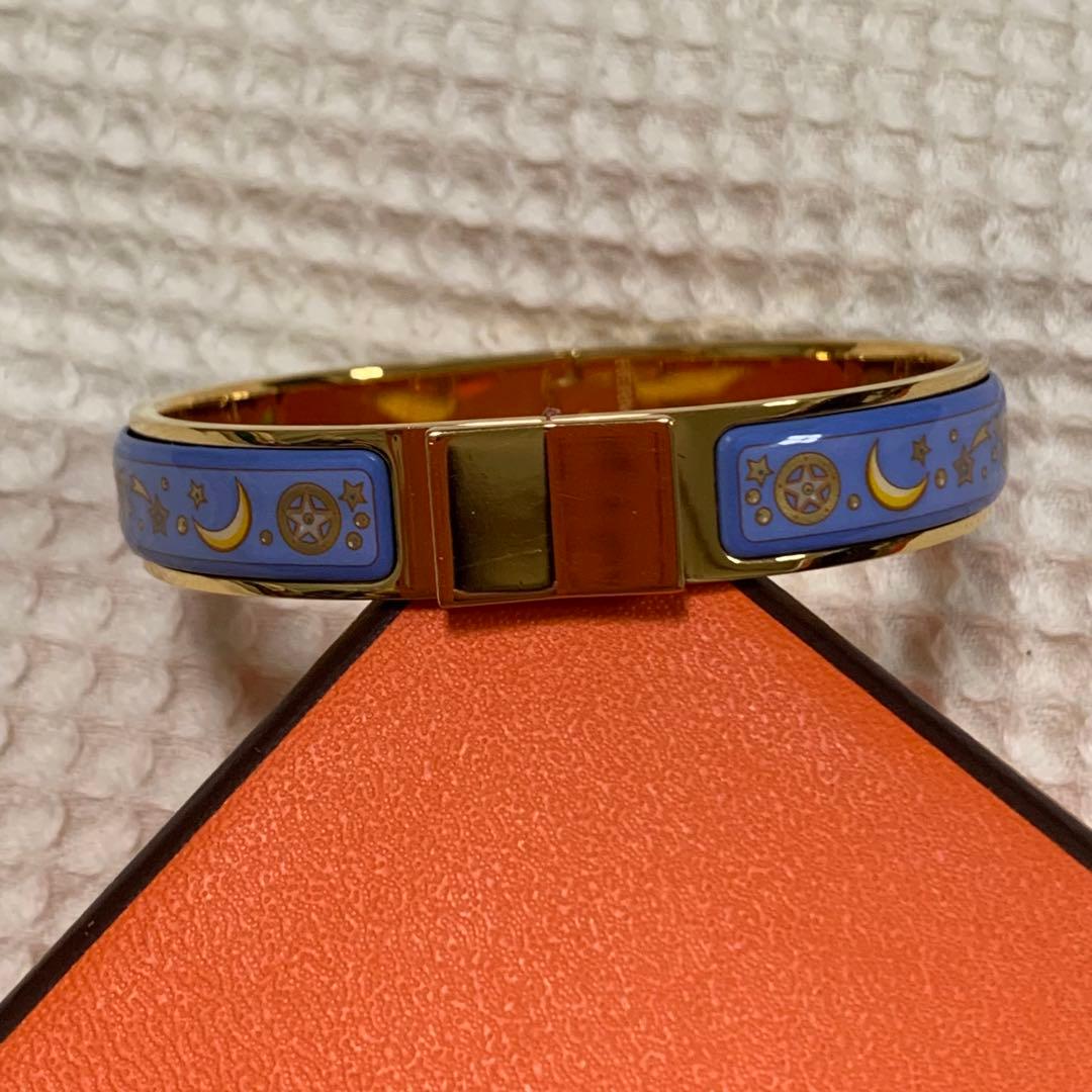 ＊R さま＊専用　HERMES エマイユ　バングル　七宝焼　ブルー　月　星