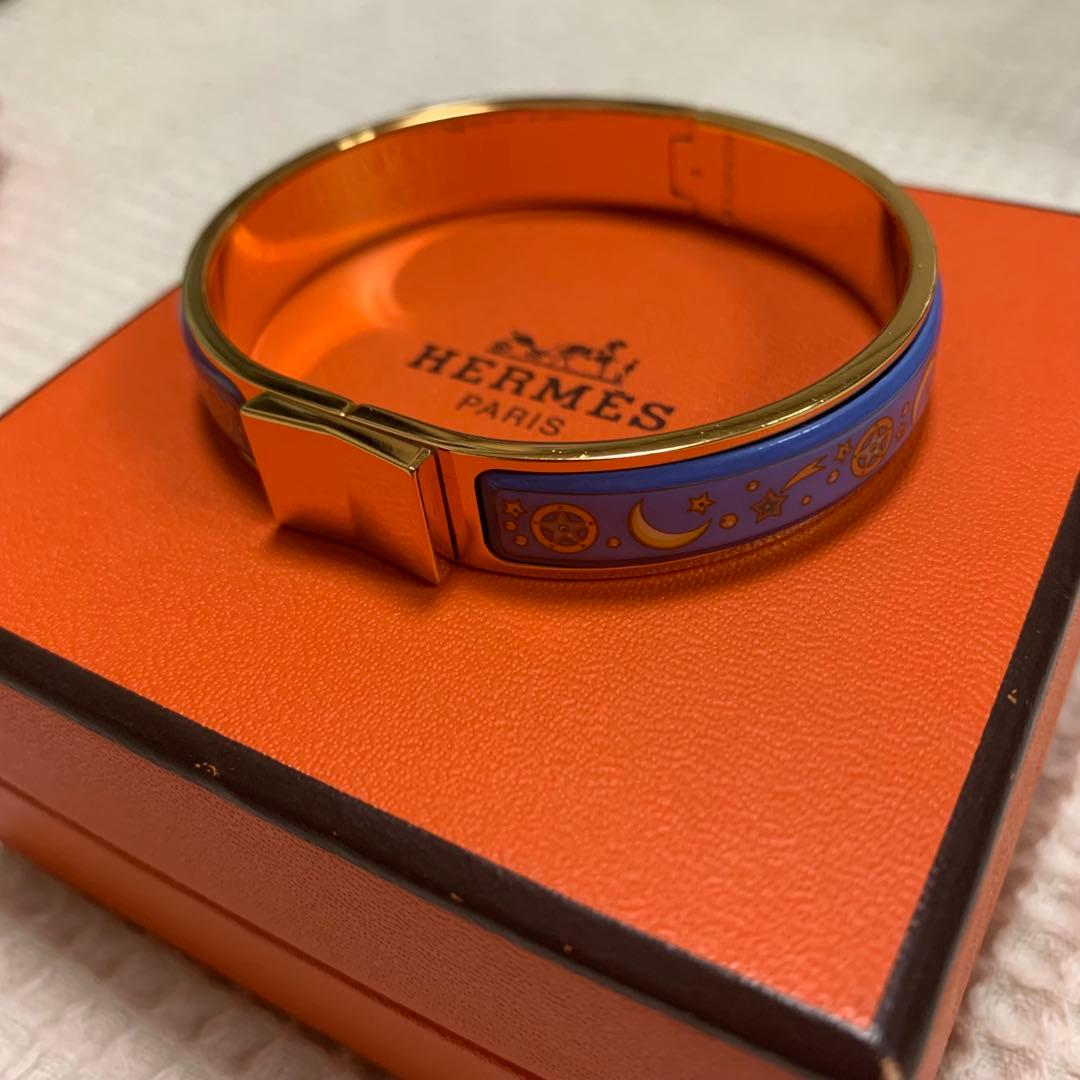 ＊R さま＊専用　HERMES エマイユ　バングル　七宝焼　ブルー　月　星