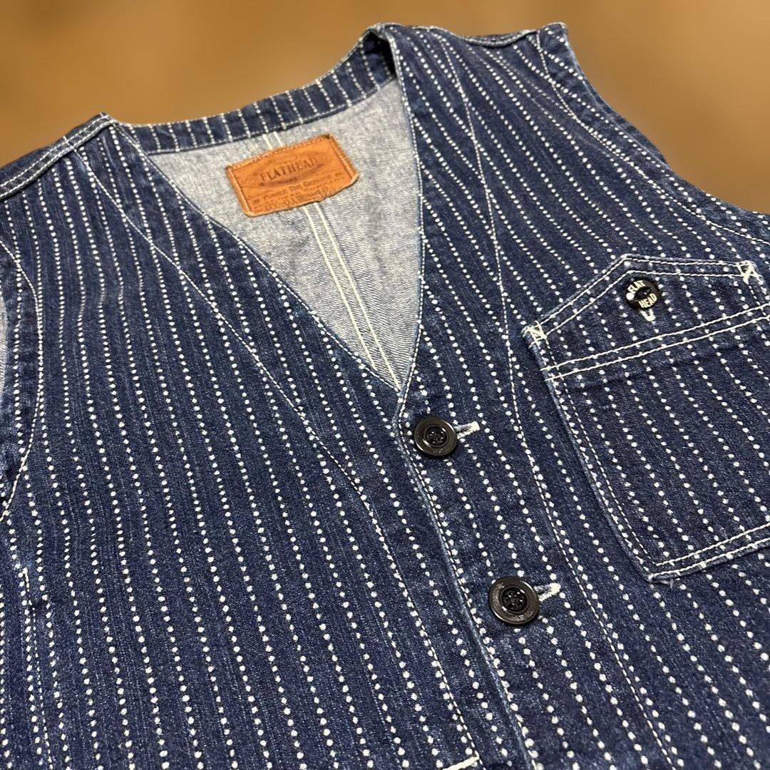 FLATHEAD ウォバッシュストライプデニムベスト