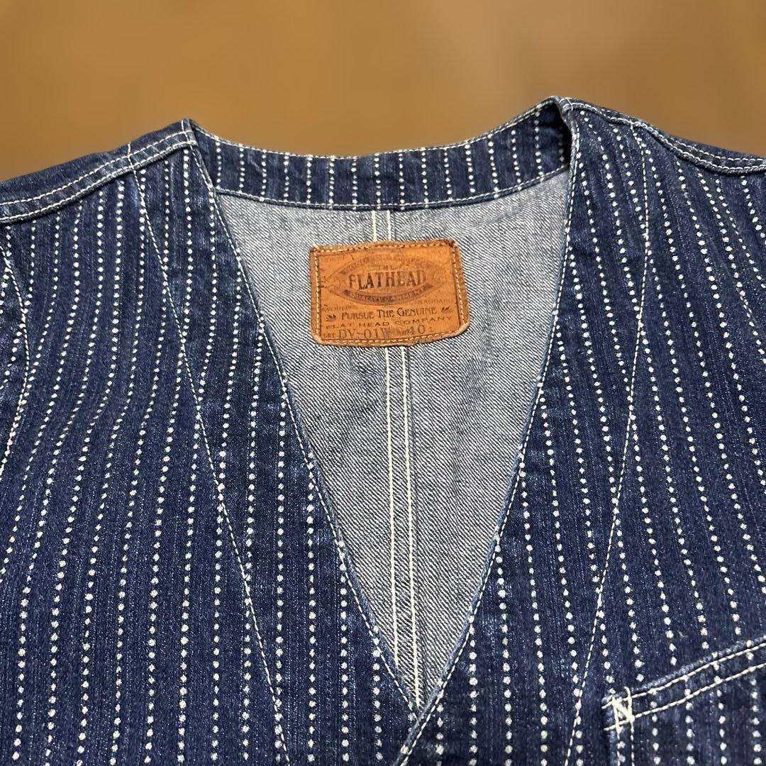 FLATHEAD ウォバッシュストライプデニムベスト