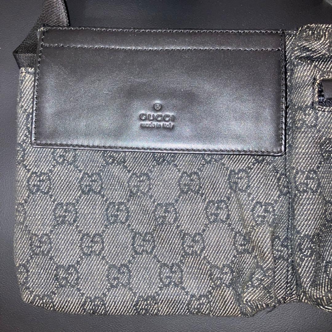 専用　良品　グッチ ボディバッグ GG キャンバス レザー ウエストポーチ