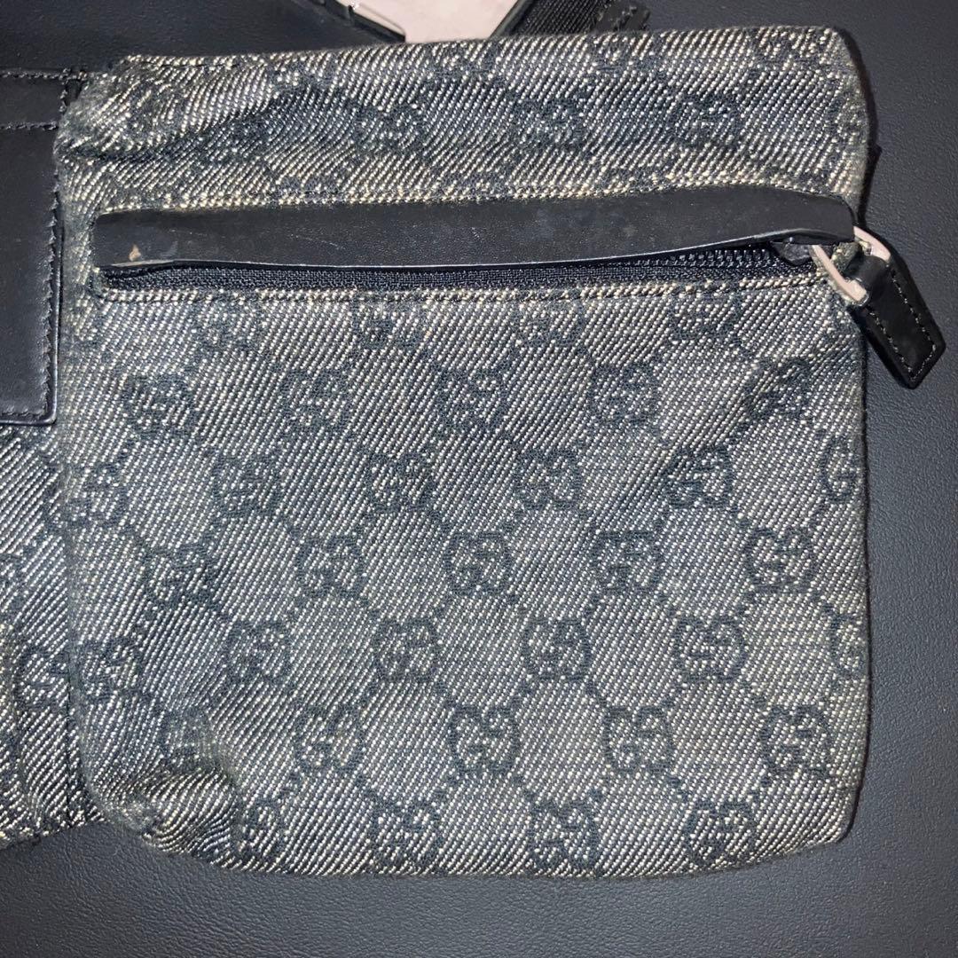 専用　良品　グッチ ボディバッグ GG キャンバス レザー ウエストポーチ