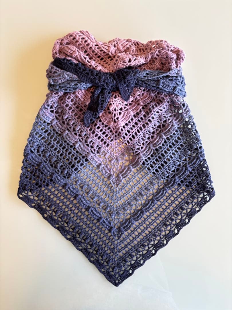 三角ショール　バレエショール　年中使用可　洗濯可　綿100％　海外1000m毛糸