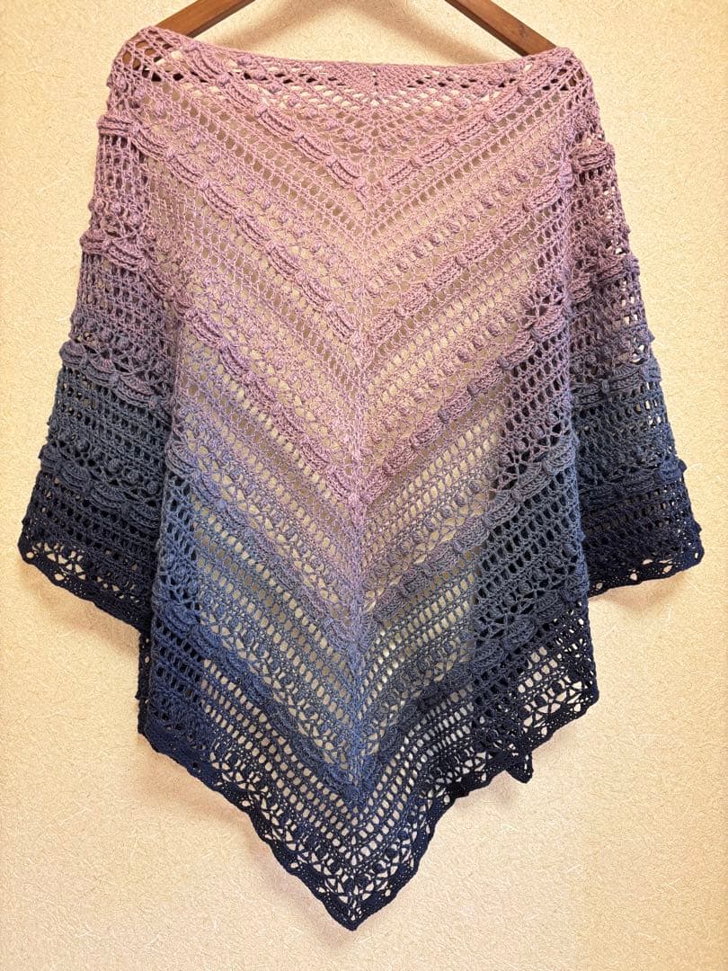 三角ショール　バレエショール　年中使用可　洗濯可　綿100％　海外1000m毛糸