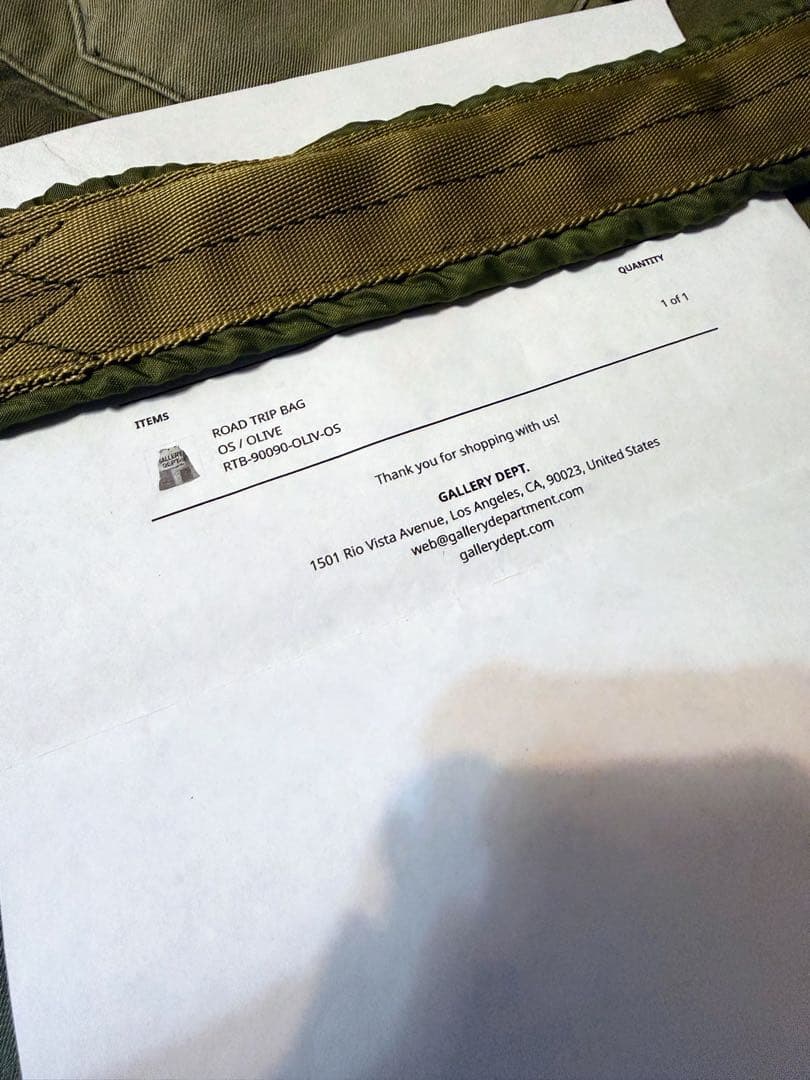 GALLERY DEPT. Road Trip Bag オリーブ
