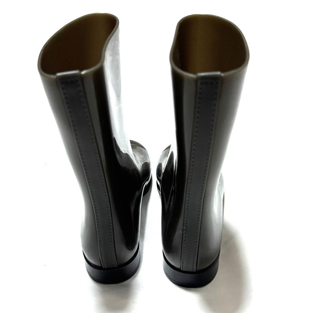 美品 シャネル CHANEL レインブーツ ココマーク 茶系 36 イタリア製