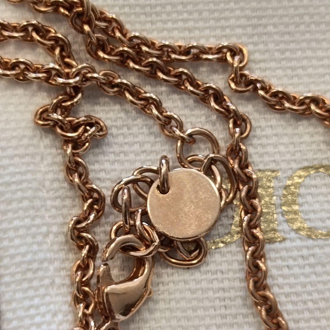 クリスチャンディオール CD Navy ネイビー ネックレス ラインストーン