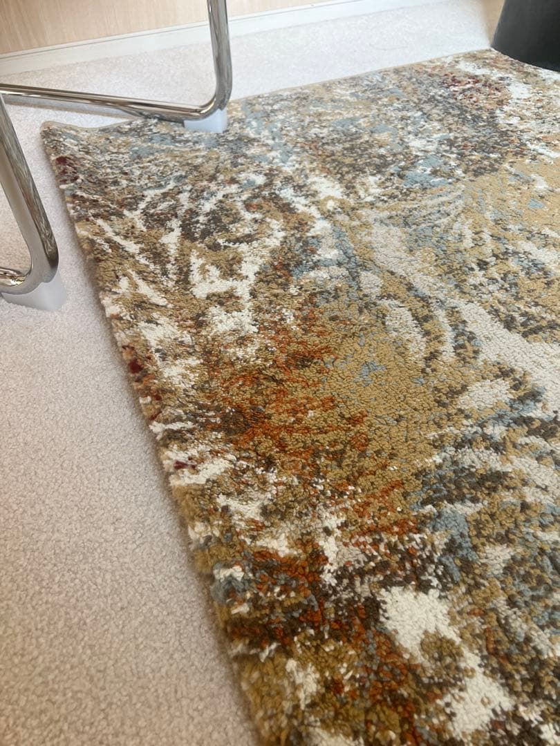 B-company ラグ 絨毯 おしゃれ かわいい インテリア　ベージュ 赤