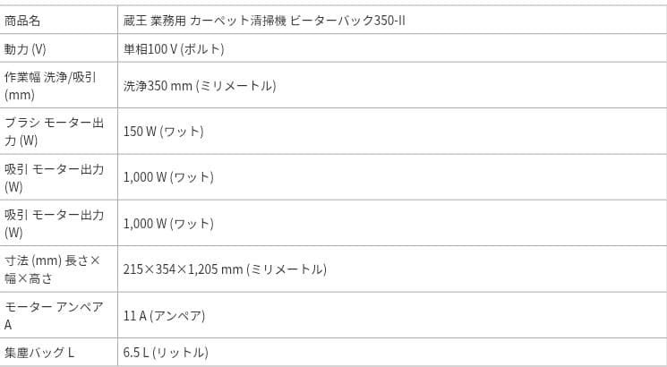 業務用アップライト型バキュームクリーナー「Beater Vac 350-II」
