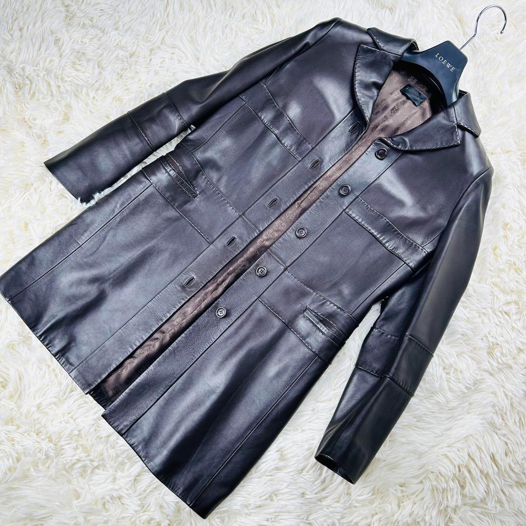 【最高級レザー】ロエベ レザージャケット スペイン製　レディース　size40