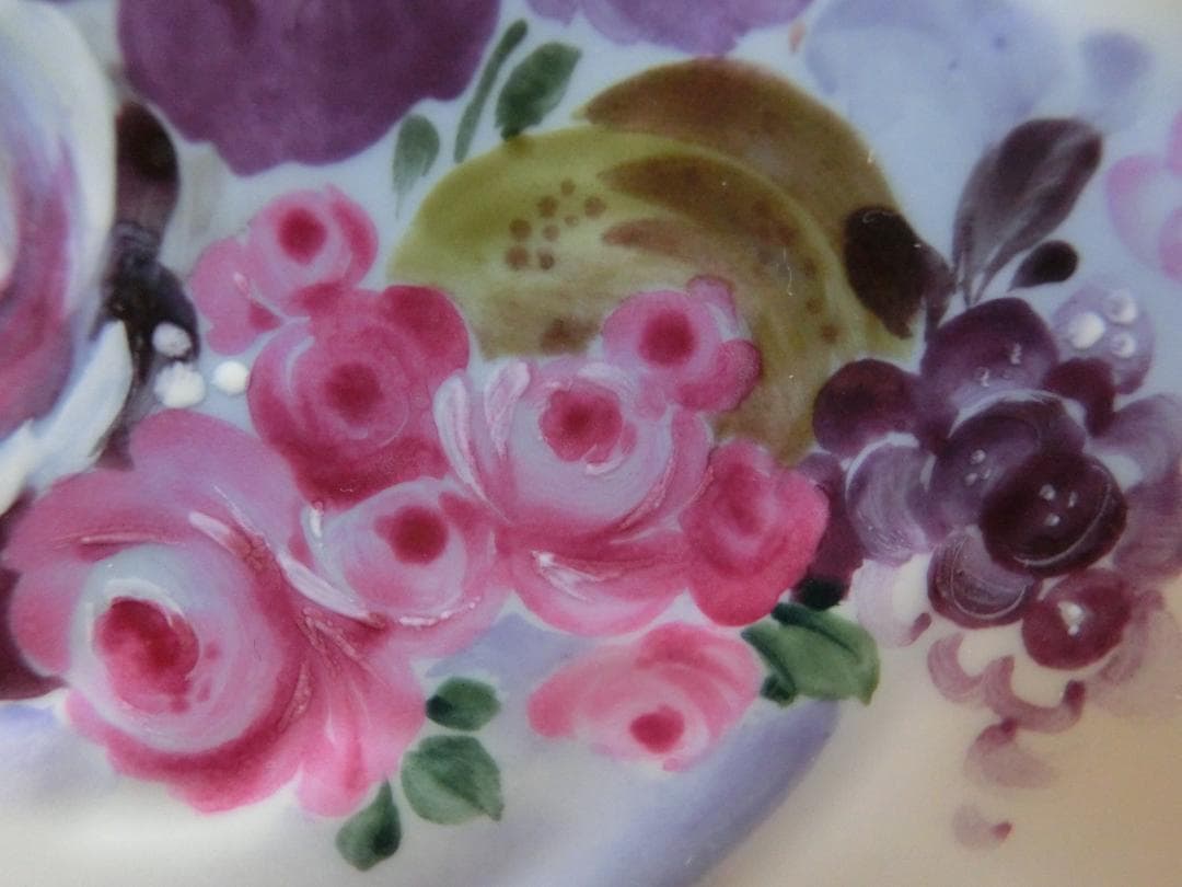 【マイセン】陶板画・卓上の果実花文