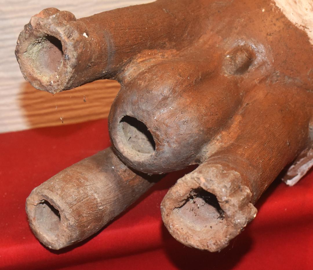 n*e様 貴重な常滑焼　狸　松下衛作　タヌキの置物　78ｃｍ●250303-03