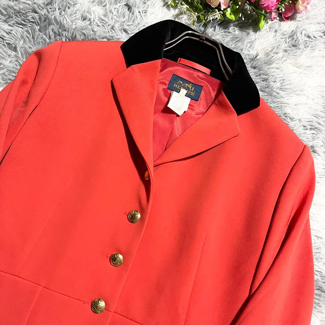 HERMES エルメスカラー　レディース　テーラードジャケット　金ボタン　42