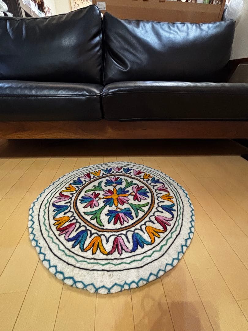 Bフライデーセール　 ナムダ円形ラグ　57センチ　サマー