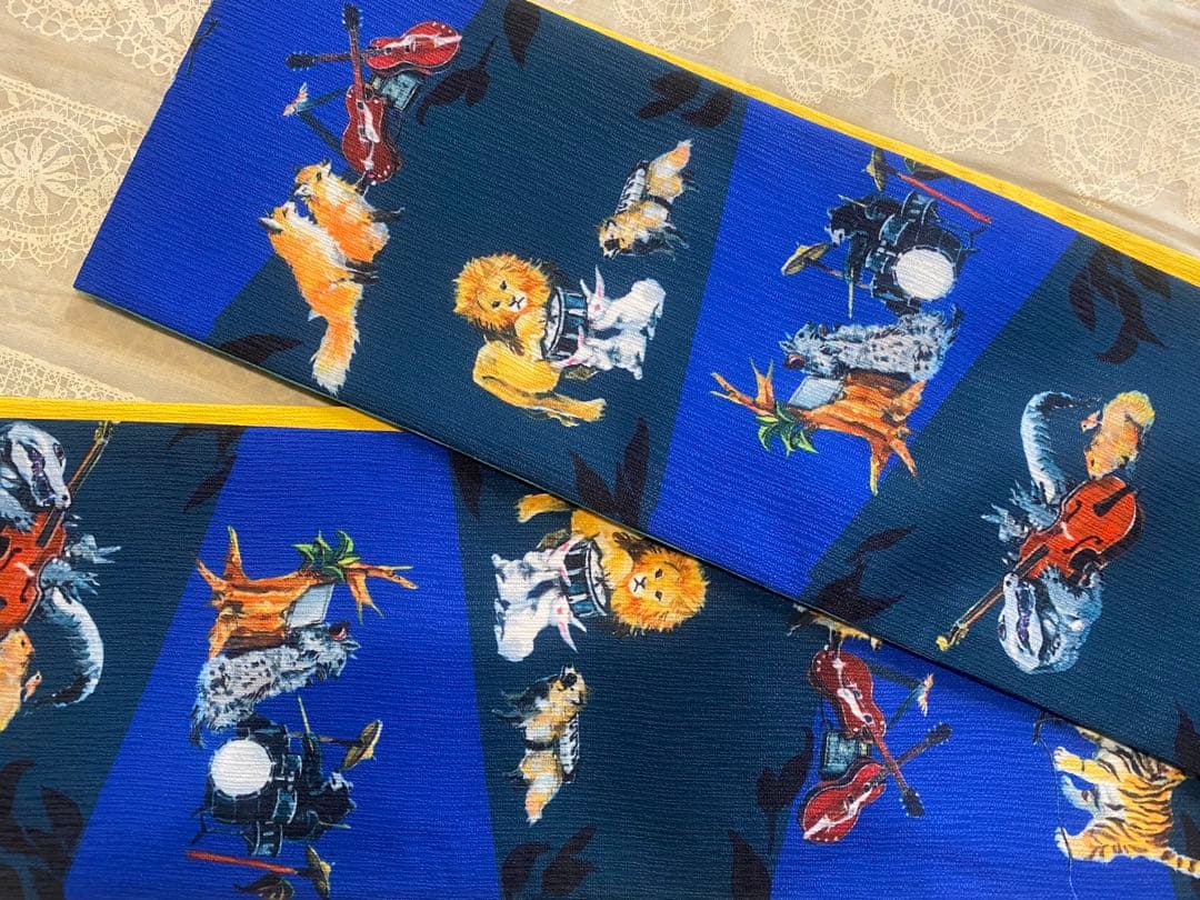 CHOKO×Rui 半幅帯 動物柄 未使用 タグ付き 両面