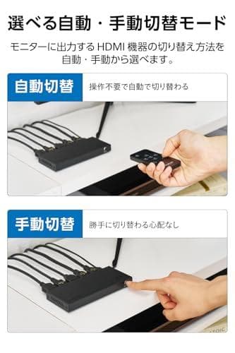 エレコム HDMI切替器 4K 60Hz 4入力1出力 リモコン付き 【自動・m