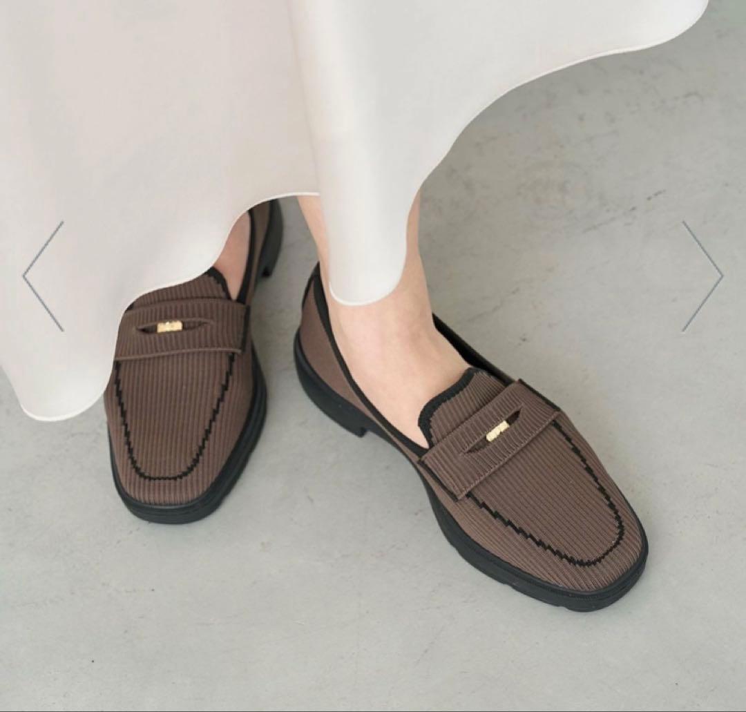 steppi onward 撥水 洗える ニット ローファー