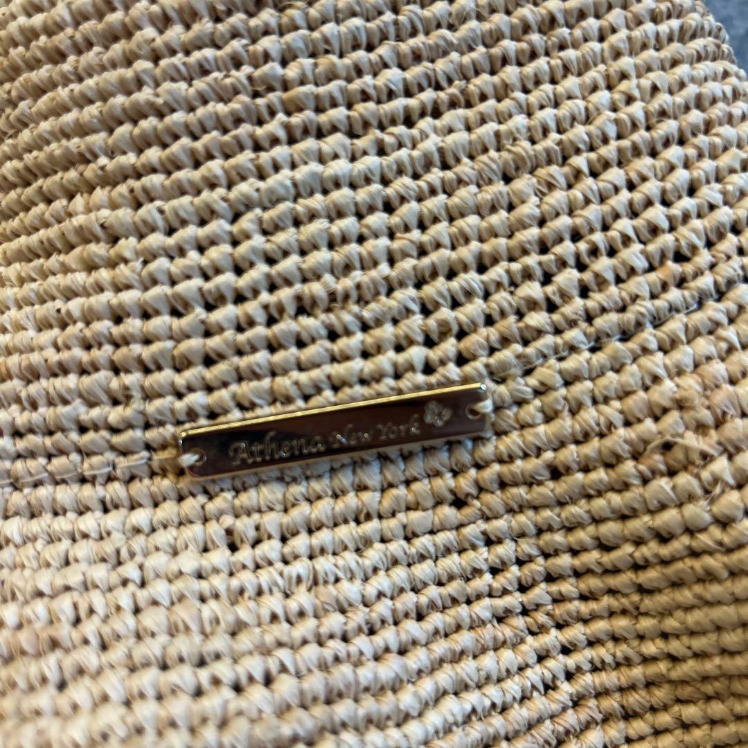 美品　アシーナニューヨーク　麦わら帽子　フラワーレースハット　花柄　白