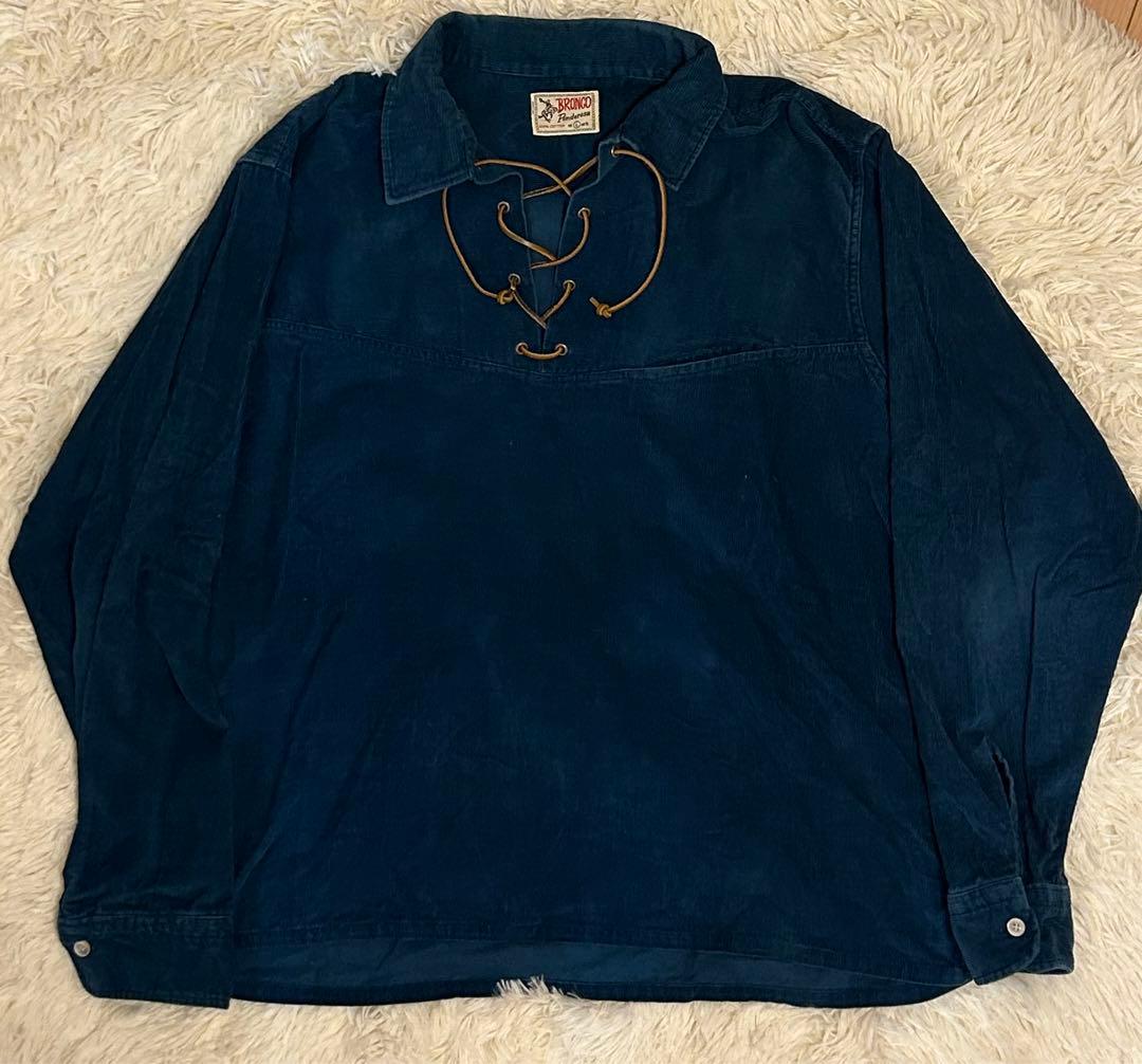60'S BRONGO LACE-UP コーデュロイ　シャツ