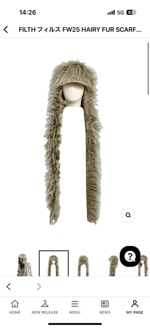 帽子 Filth HAIRY FUR SCARF CAP / BEIOS