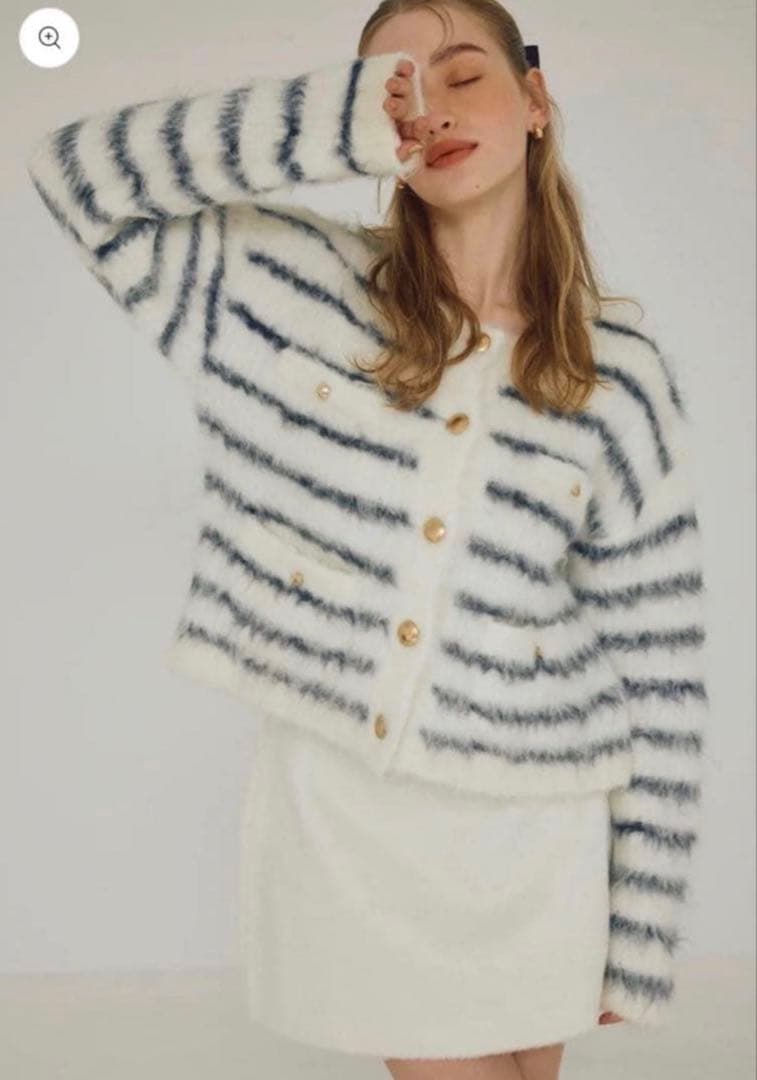 poláura シャギーニットカーディガン