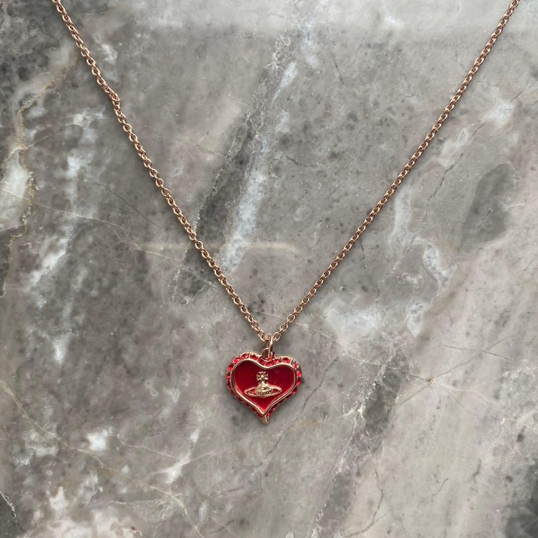 Vivienne Westwood PETRA ハートネックレス レッドカラー
