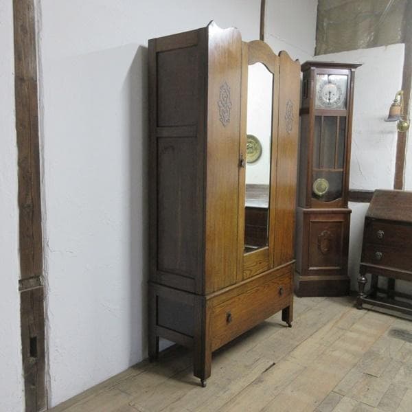 イギリス アンティーク 家具 ワードローブ クローゼット 洋服タンス 6343c