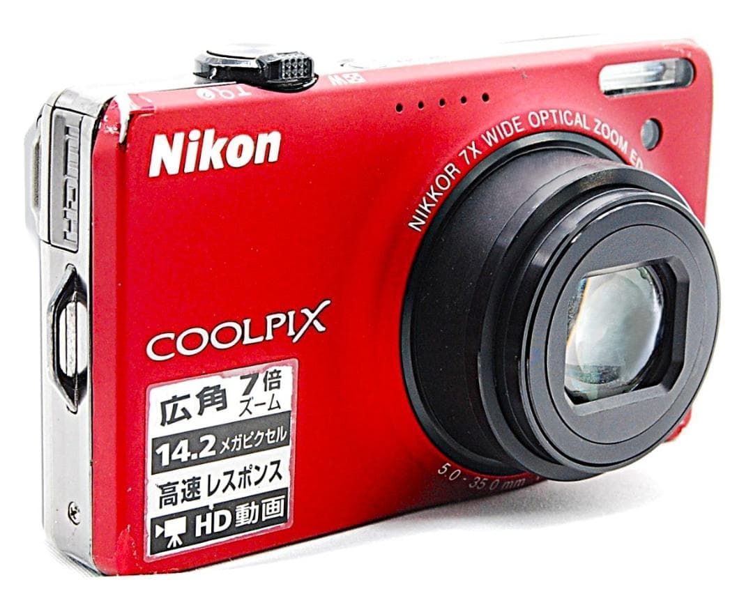 【動作確認済】Nikon Coolpix S6000 レッド バッテリー充電器付