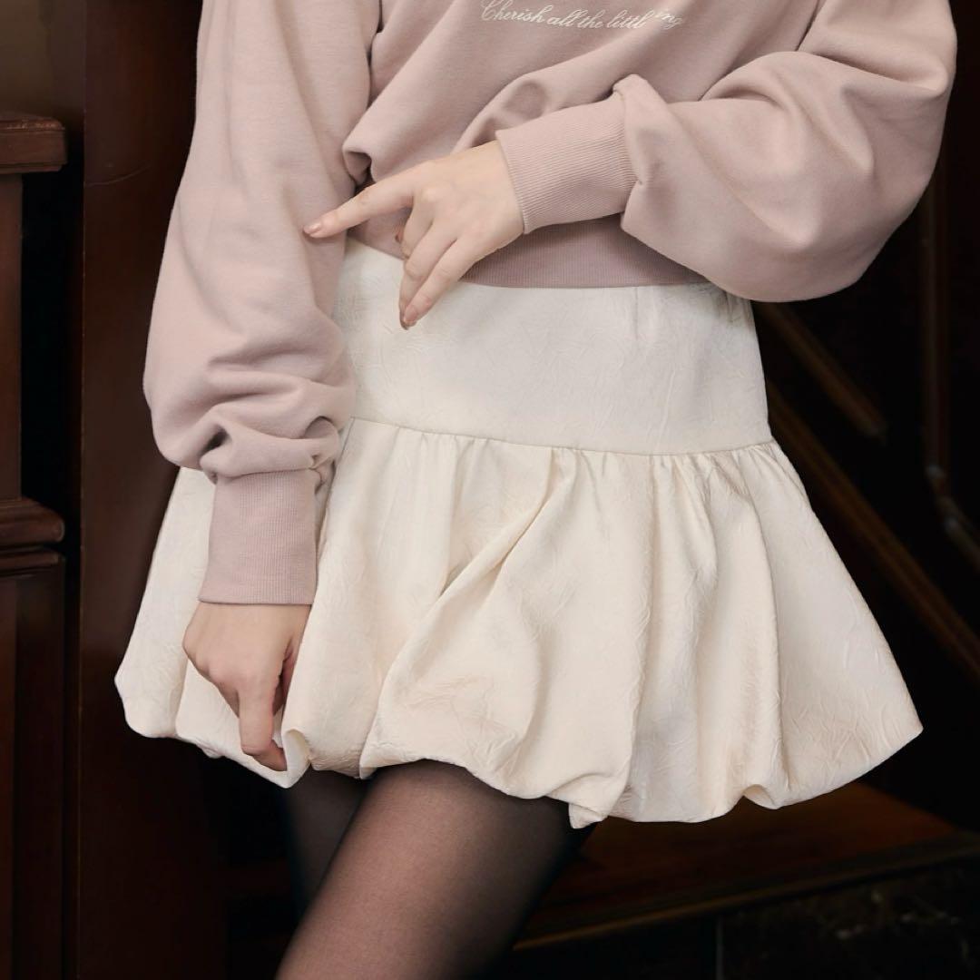 スカート her lip to Bubble Mini Skirt ecru S