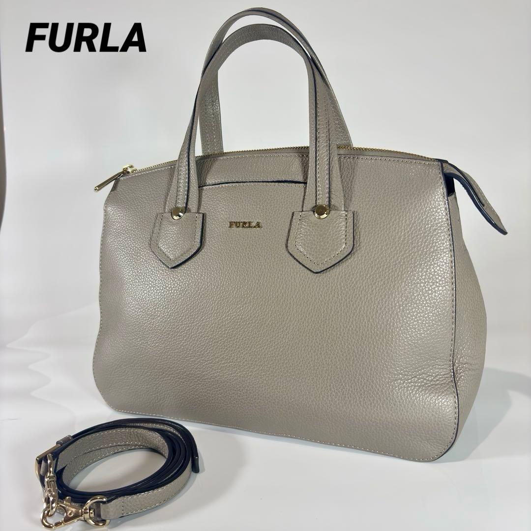 【極美品】 FURLA フルラ ジャダ 2WAY ショルダーバッグ グレージュ