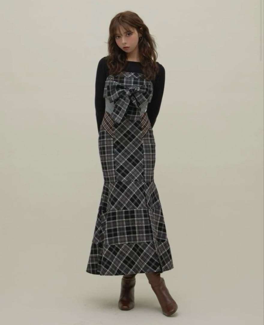 ワンピース andmary Juni check dress M