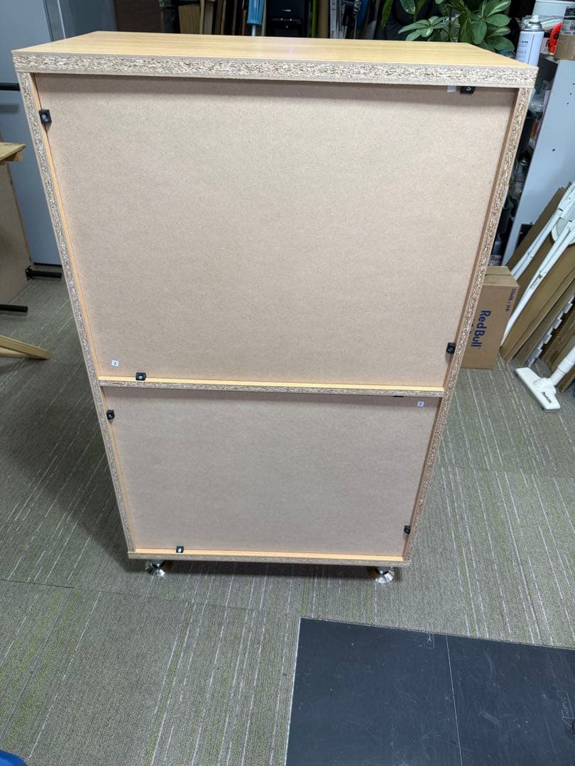 【超美品】【完成品】不二貿易　ルーバーシューズボックス　ナチュラル色