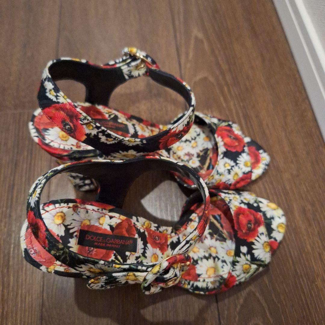 DOLCE&GABBANA 花柄 ヒールサンダル