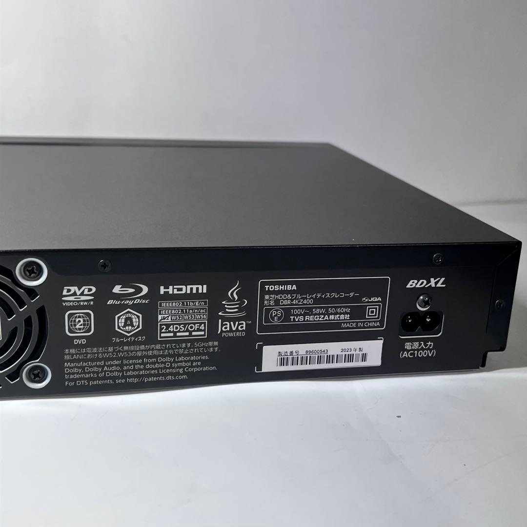 TOSHIBA DBR-4KZ400 ブルーレイディスクレコーダー 2023年製