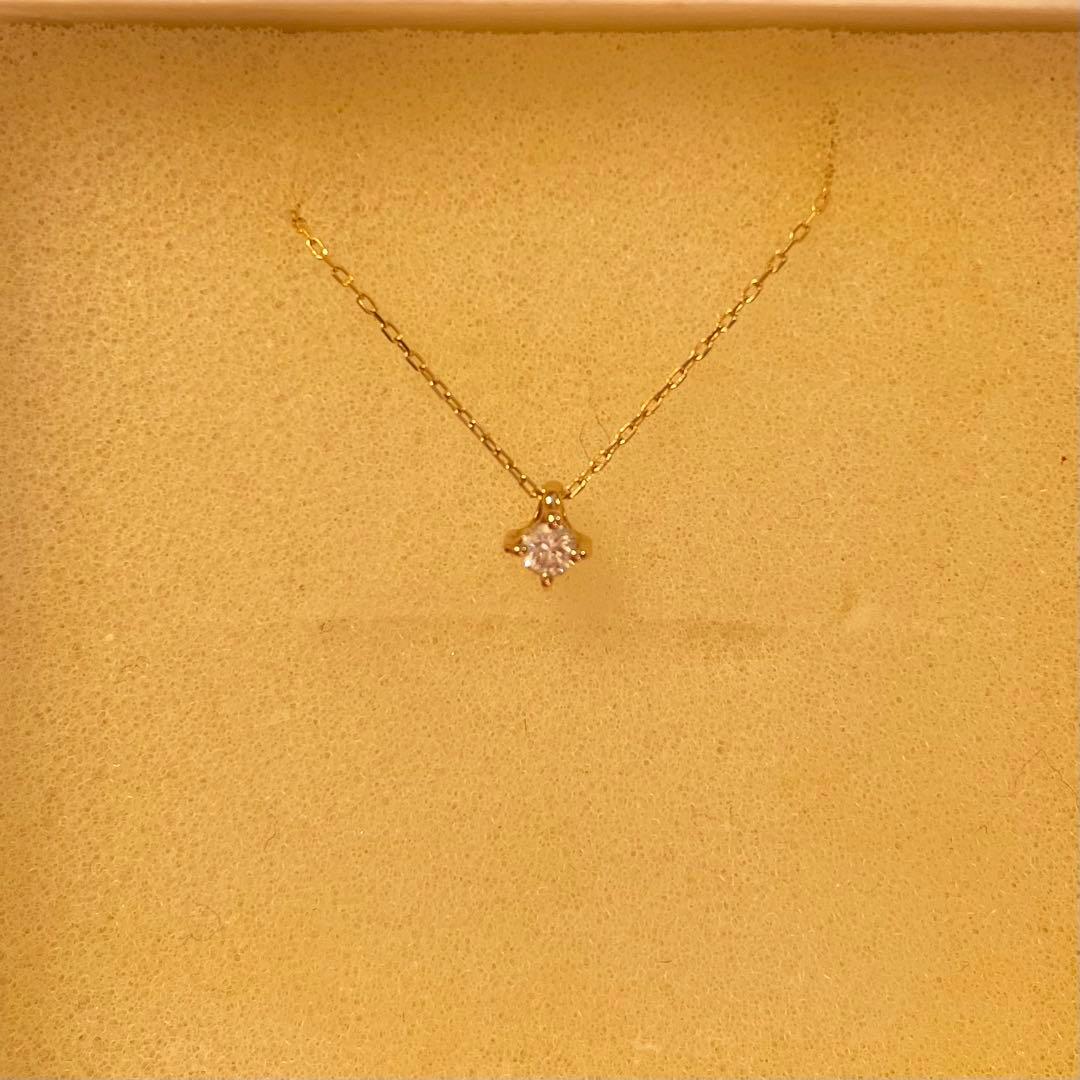 【最終お値下げ】ete 18k 一粒ダイヤネックレス