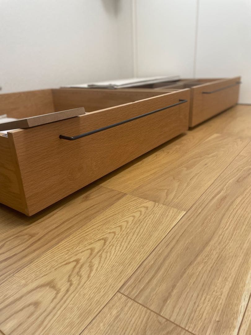 無印　ベッド下収納　オーク材　引き出し