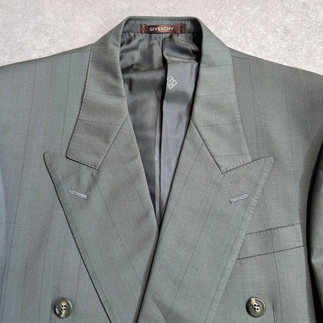 【極美品】90sヴィンテージ ジバンシィ ダブルスーツセットアップ グレー A6