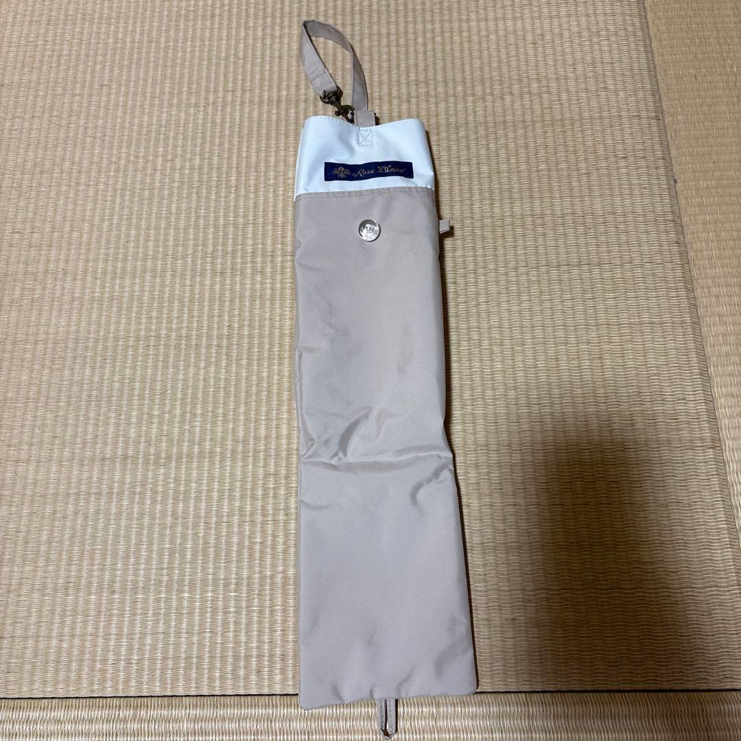 【美品】芦屋ロサブラン 日傘 3段折りたたみ シャンパンベージュ✖️アイボリー